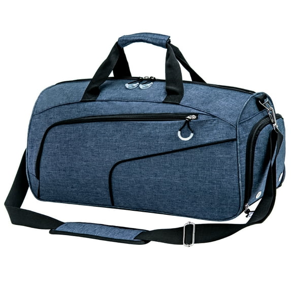 Kuston Sports Gym Bag with Shoes Compartment and Wet Pocket for Men Women Blue