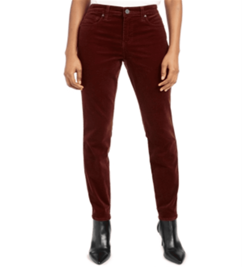 Kut From The Kloth Women's Diana High Rise Fab Ab Skinny Corduroy Pants Red  Size 4
