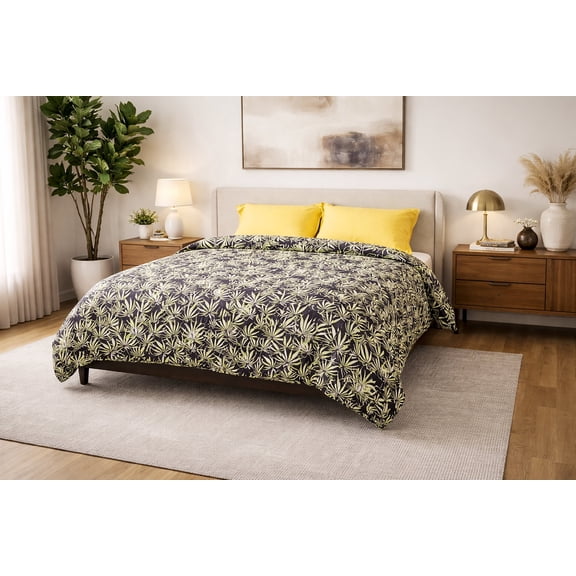 Kuta Pantai -100% Cotton Queen Size Duvet Cover Set Including 2 Shams.Made in Green by Oeko-Tex.