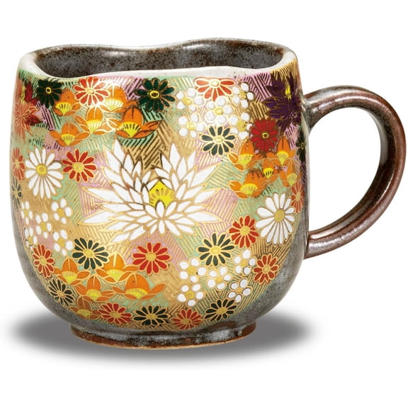 Kutani Porcelain Yaki(ware) Coffee Mug Gold Flower (Standard version)