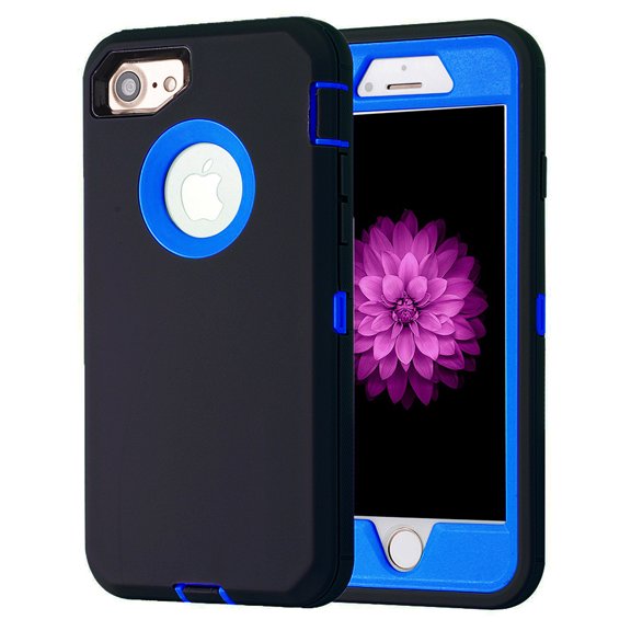 Kuteck Shock-Absorbent Rugged Cell Phone Case with Clip for Apple iPhone 6, Black & Blue