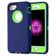 Kuteck Shockproof Rugged Cell Phone Case for Apple iPhone 6/6S/7/8, Blue & Green