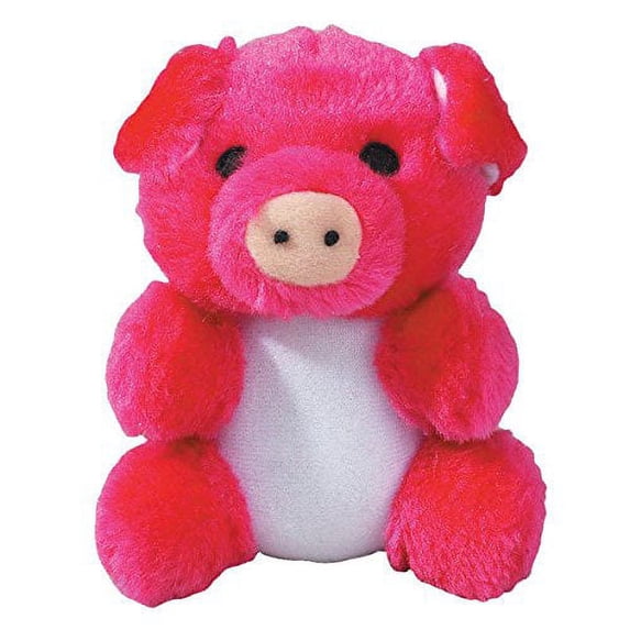 Kutie Pies Plush Dog Toys Colorful Adorable Soft Squeaker For Puppies 4 3/4" (Pig)