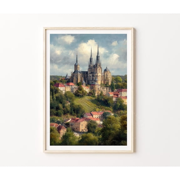 Kutna Hora Czech Republic Historic Cathedral Town Wall Art, Unframed Paper Poster 8x10in