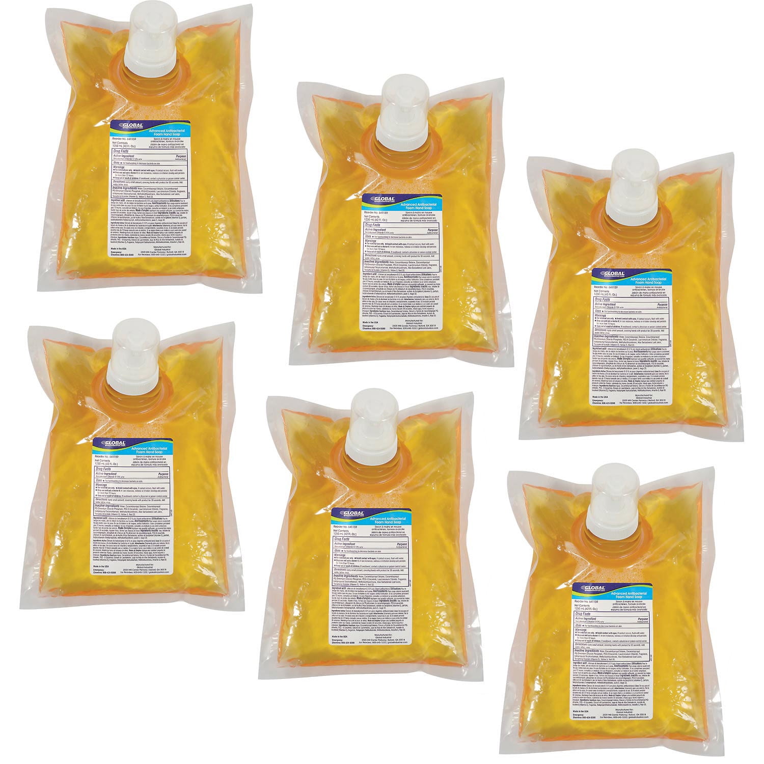 Kutol Products 641159 Advanced hygienic Foam Hand Soap 1250 ml Refill, Amber - 6 Per Case