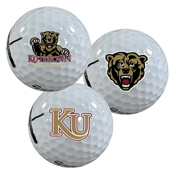 Kutztown University Golden Bears Logo Edition Taylormade Distance+ Golf Balls 12-Pack (Dozen)