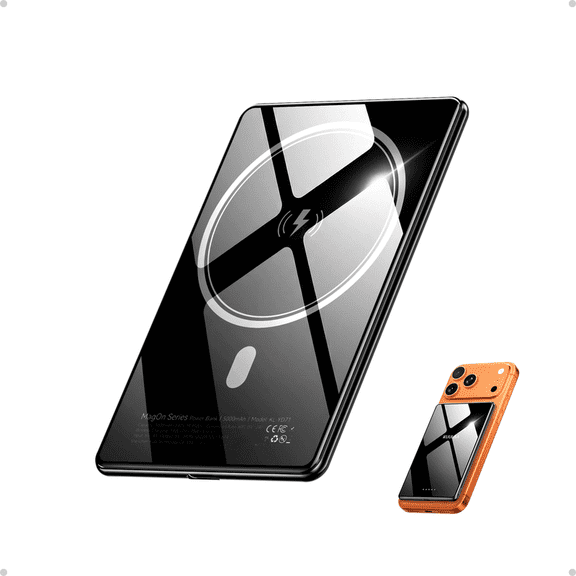 Kuulaa 5000mAh Magnetic Charger, 0.27in Ultra-Thin Mirror Power Bank with 20W Fast Charging Compatible for iPhone17/16/15/14/13,Samsung/Android