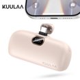 thumbnail image 1 of Kuulaa 5000mAh Mini Power Bank with Built-in USB-C Plug, PD 20W Fast Charging & LCD Display Compatible for iPhone 17/16/15/14, Samsung S24/S23 & Android More, 1 of 8