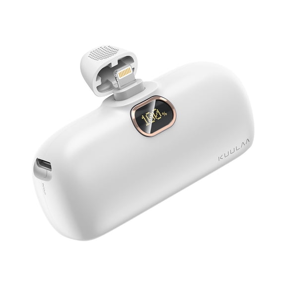 Kuulaa Portable Charger 5000mAh with Built-in Lightning Cable, Mini Fast Charging Power Bank Compatible for iPhone 14/13/12/11/X/8