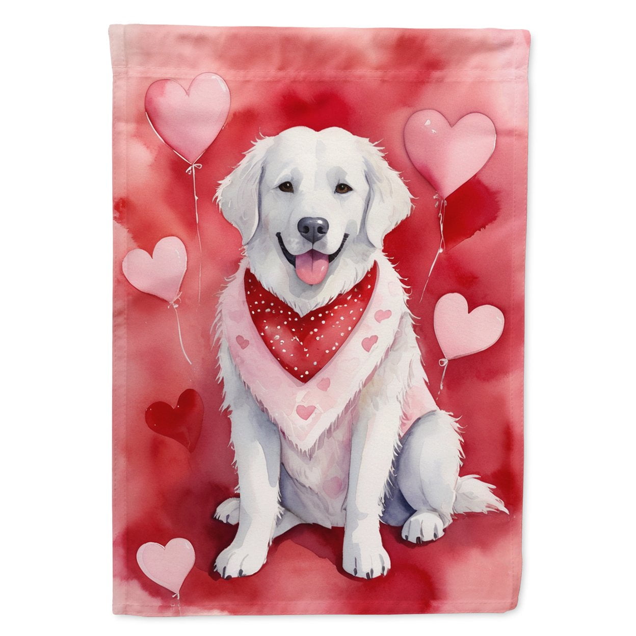 Kuvasz My Valentine Garden Flag 11.25 in x 15.5 in