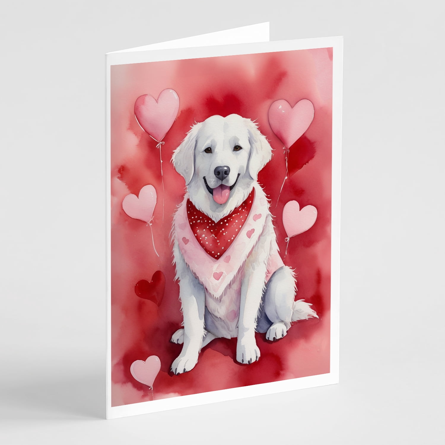 Kuvasz My Valentine Greeting Cards Pack of 8 7 in x 5 in