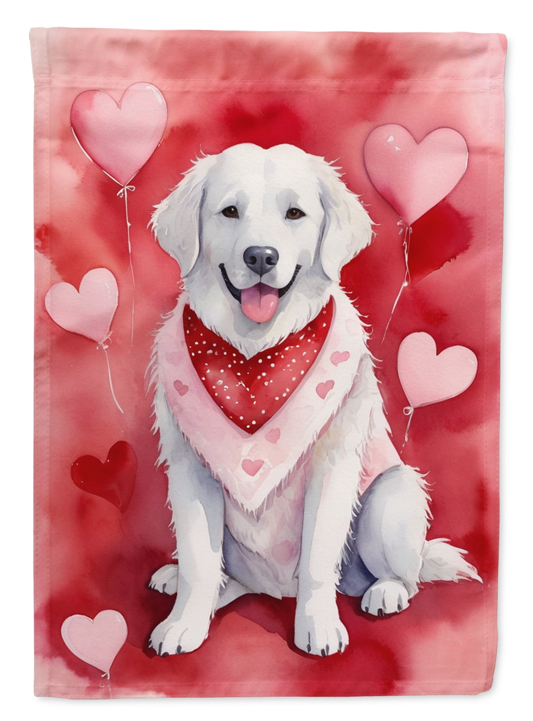 Kuvasz My Valentine House Flag 28 in x 40 in