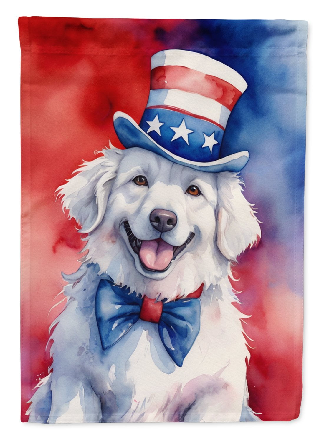 Kuvasz Patriotic American House Flag 28 in x 40 in