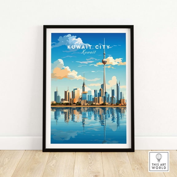 Kuwait City Poster Art Print Travel Poster Home Gift Birthday present Wedding anniversary