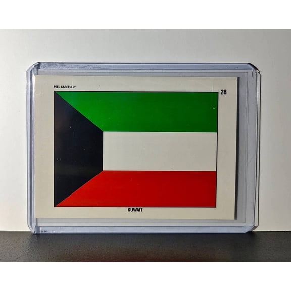 Kuwait Flag 1991 Topps Desert Storm #28 Sticker Card