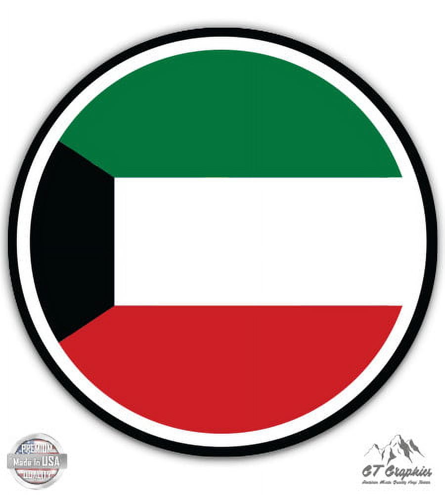 Kuwait Flag 5" Vinyl Sticker For Car Laptop IPad Waterproof
