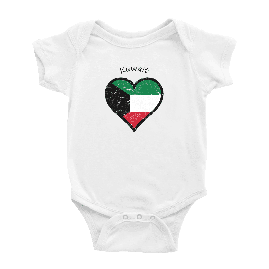 Kuwait Flag Heart Love Cute Baby Clothing Bodysuits Boy Girl Clothes