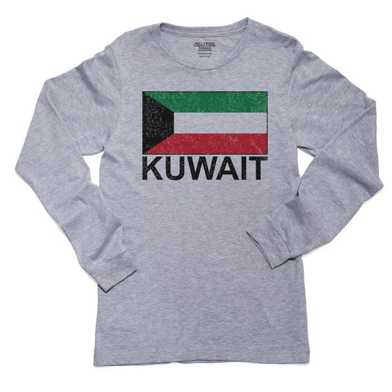 Kuwait Flag - Special Vintage Edition Girl's Long Sleeve Grey T-Shirt