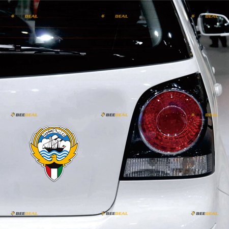 Kuwait Kuwaiti Coat of Arms Car Magnet Magnetic Sticker Decal - 2 Pack Reflective 4" - for Truck Door Fridge Reusable Waterproof