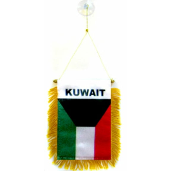 Kuwait Mini Flag 4"x6" Window Banner w/ suction cup