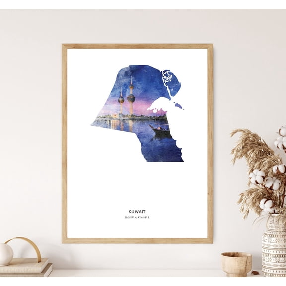 Kuwait Print Kuwait Print Kuwait Kuwait Kuwait Map Art Map Of Kuwait