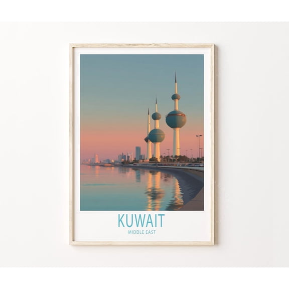 Kuwait Towers ian Gulf Skyline Home Decor Unframed Paper Print