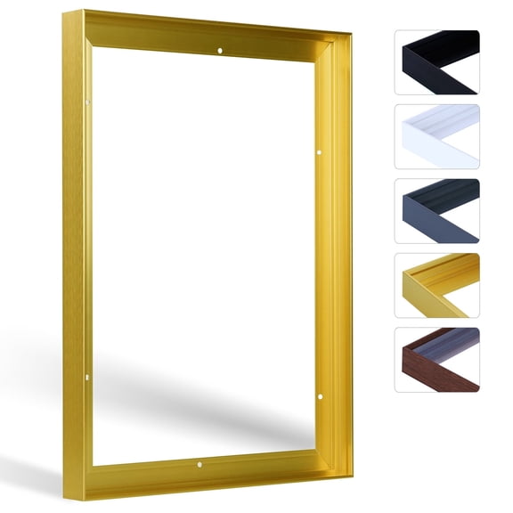 Kuxerla 11x14 Canvas Floater Frames for Canvas Paintings, Fits up to 0.59"-0.87" Deep Canvas, Vertical or Horizontal Wall Hanging, Glod