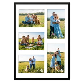 Kuxerla 11x14 Collage Picture Frame ,Displays 5Pcs 4x6 Pictures with Mat or 1Pcs 11x14 Picture without Mat , Collage Picture Frame for Horizontal or Vertical Display, Black, 1 Pack