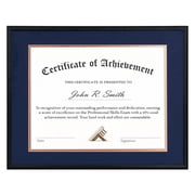 Kuxerla 11x14 Document Frames with Double Mat, Display 8.5 by 11 Certificate - 8.5x11 Diploma -Horizontal & Vertical Wall Mount,Black