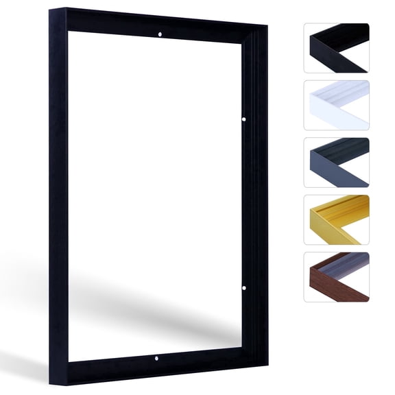 Kuxerla 16x20 Canvas Floater Frames for Canvas Paintings, Fits up to 0.59"-0.87" Deep Canvas,Gallery Wall Frame, Vertical or Horizontal Wall Hanging,Black