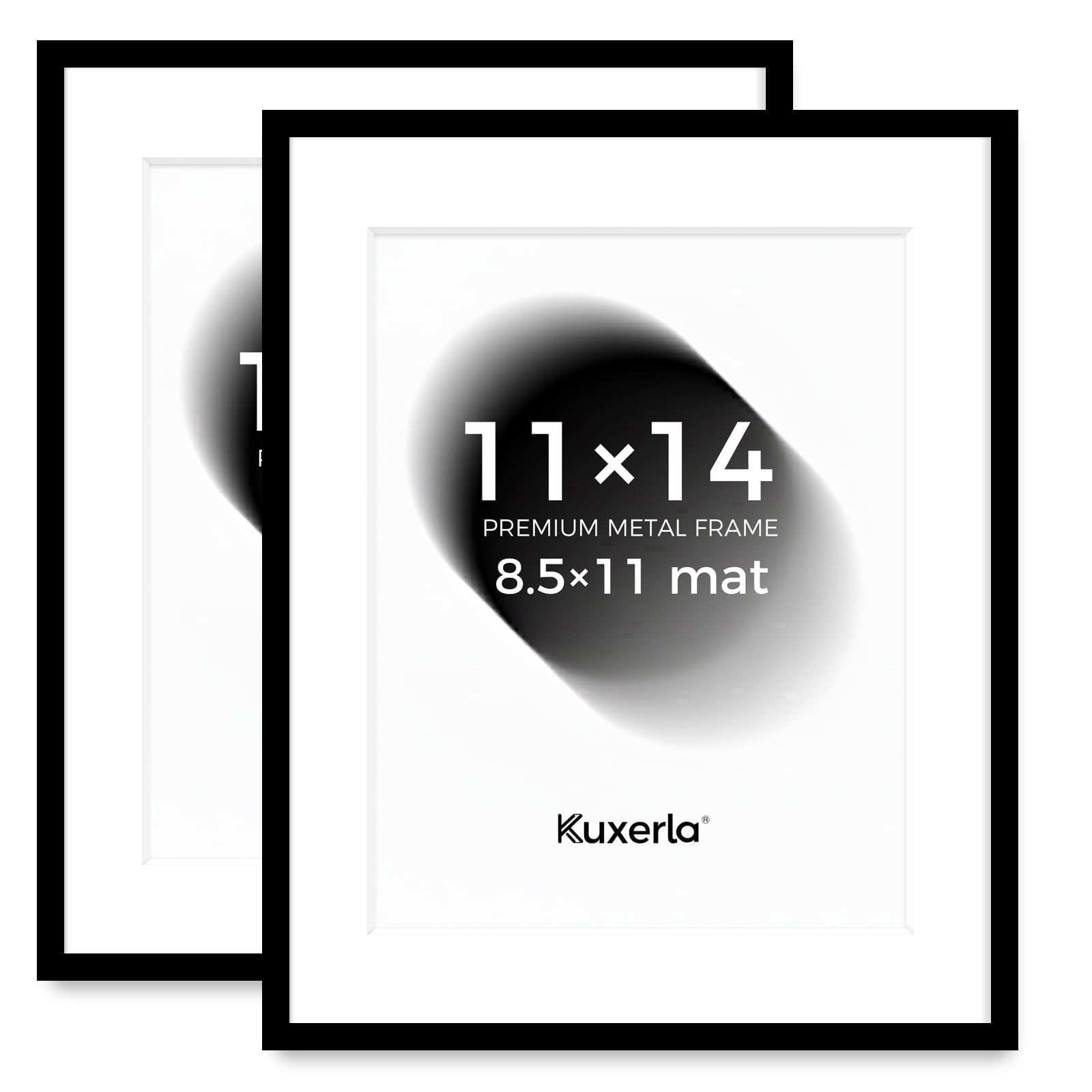 Kuxerla 2 Pack 11x14 Picture Frame Holds 8.5x11 Picture with Mat or 11x14 Picture without Mat,Black Gallery Wall Photo Frame With Clear Acrylic Front and MDF Back Panel