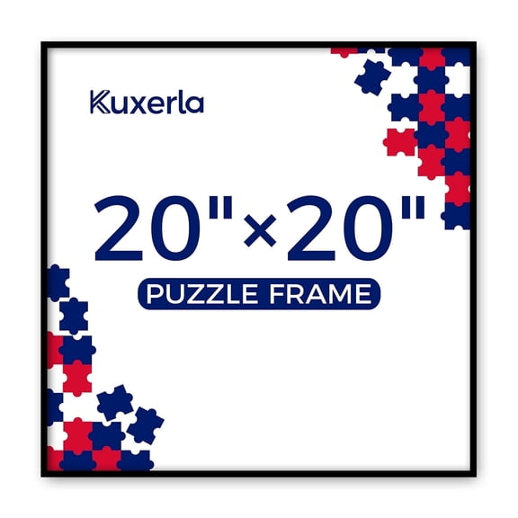 Kuxerla Puzzle Frame for 20x20 Puzzle,with Clear Acrylic Cover and Sturdy Back Panel,Horizontal or Vertical Display,Black