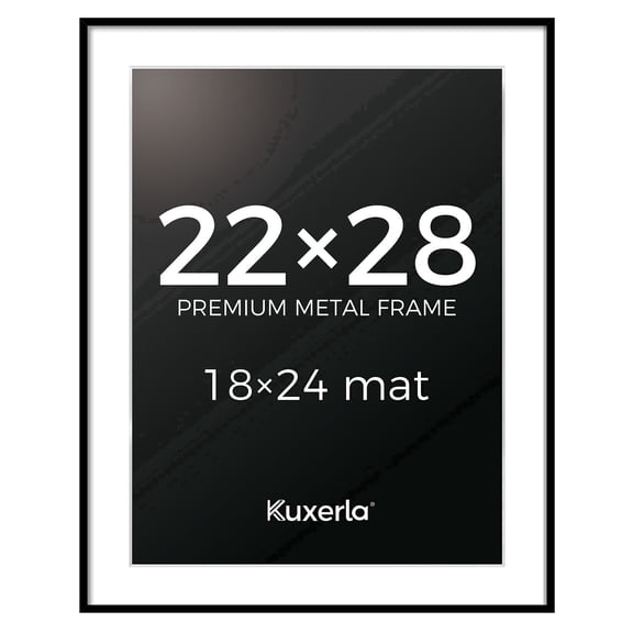 Kuxerla picture Frame 22x28 Holds 18x24 Photos with Mat or 22x28 Photo without Mat. With Clear Acrylic Front and MDF Back Panel.Black