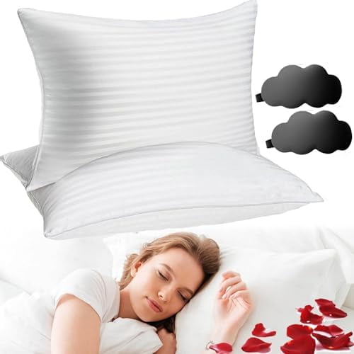 Kuyami Hotel Pillow, Standard Size Bed Pillow, Suitable for Side, Back, or Stomach Sleepers, Breathable, Soft, Fluffy, and Cooling.