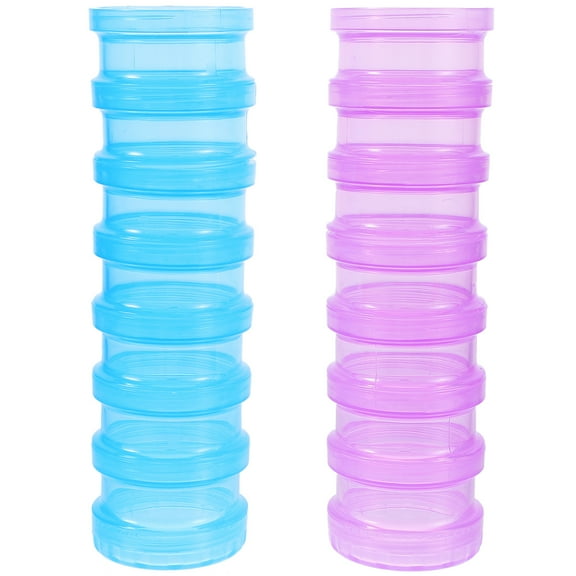 Kuyiluo 2pcs 7 Day Pill Organizer Tower Weekly Stackable Storage
