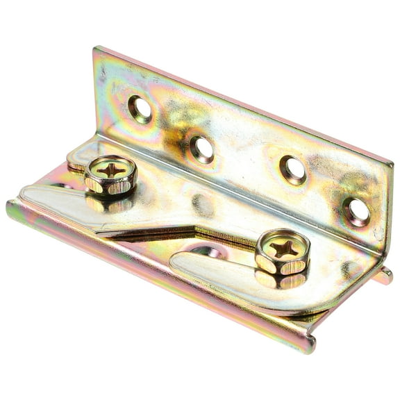 Kuyiluo Bed Rail Fittings 4 Pcs Thicken Furniture Wood Bed Fitting Yellow Zinc Plated Snap Connectors Rail Bracket