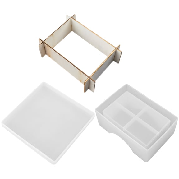 Kuyiluo Coaster Box Mold 1 Set Coaster Holder Mold Square Mold Wood Storage Box Frame Coaster Box Mold