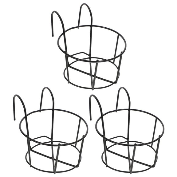 Kuyiluo Indoor Metal Plant Stand with 3 Hanging Pots - Black