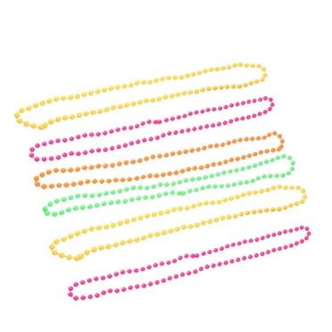 Kuyiluo Neon Bead Necklace 6pcs Neon Beads Beaded Necklace for 70s 80s Party Dress Accessories(Random Color)
