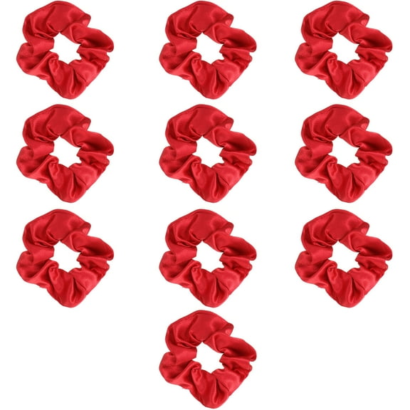 Kuyiluo Red Hair Scrunchies Xmas Hair Bands Elastic Hair Ropes (10Pcs)