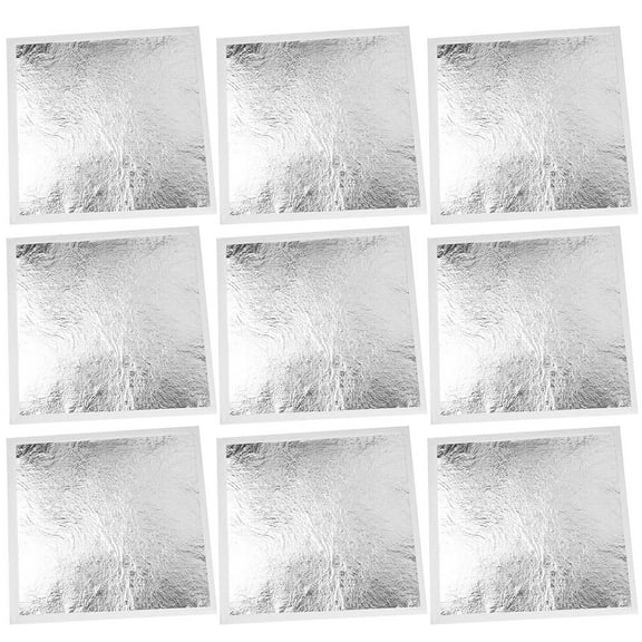 Kuyiluo Silver Leaf 200pcs Gilding Foil Imitation Foil Silver Leaf for Art Crafts Decoration