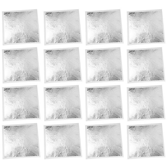 Kuyiluo Silver Leaf 200pcs Gilding Foils Imitation Foils Silver Leaves for Art Crafts Decorations