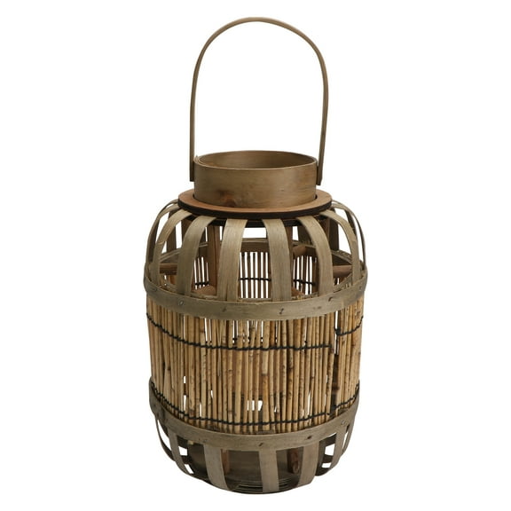 Kuyiluo Woven Lantern 1Pc Retro Hand-woven Wind Lantern Wooden Candlestick Decor Home Adornment