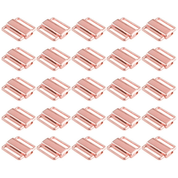 Kuyiluo bra retainer 1Set 50Pcs Bra Shoulder Strap Buckles Bra Strap Anti-Slip Bra Clip Hook Bra Clasps Hooks for Women (Rose Gold 12MM)