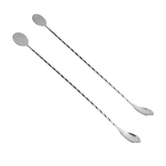 Kuyiluo cocktail pick 2PCS Stainless Steel Cocktail Pick Threaded Bar Spoon Stick Long Bar Tea Stirring Stick Cocktail Twisted Bartender Tool
