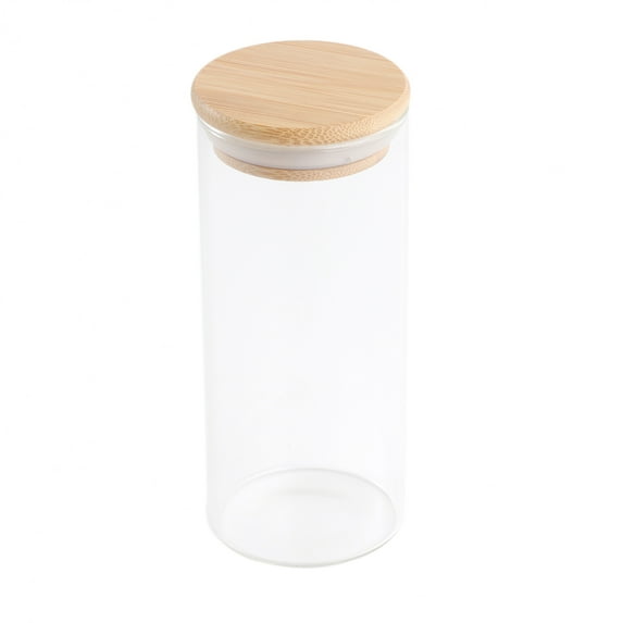 Kuyiluo glass jar 1PC Glass Cylinder Airtight Storage Container with Lid (380ML)