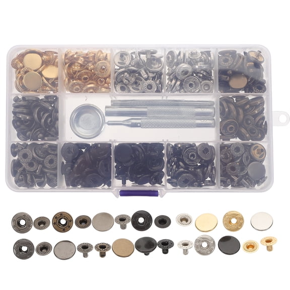 Kuyiluo leather snaps 1 Set Metal Snap Button Leather Snap Fasteners Kit for Clothes Jackets Bags Bracelets