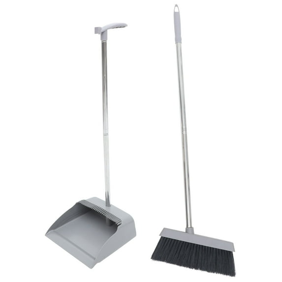 Kuyiluo push broom 1 Set Supple Bristle Broom and Dustpan Long-handle Broom Dustpan Cleaning Accessories Random Style