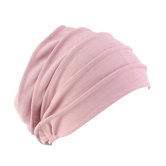Kuyiluo sleep cotton Cotton Hat Chemotherapy Head Headscarf Head Wrap Turban Hat Sleep for Women (Pink)