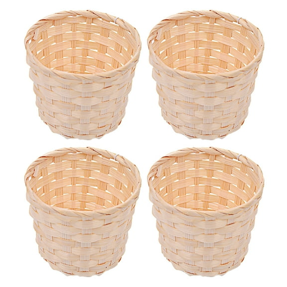 Kuyiluo wood basket 4pcs Small Woven Baskets Portable Desktop Baskets Decorative Flower Arrangements Basket